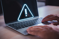 laptop with error message